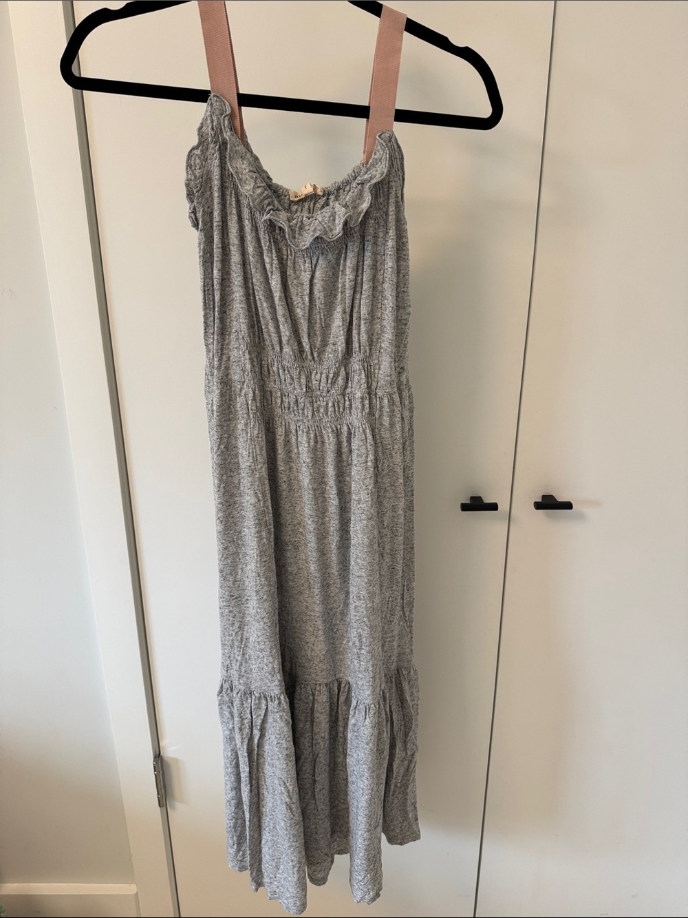 Rebecca Taylor Grey Dress with Pale Pink Straps Size Small